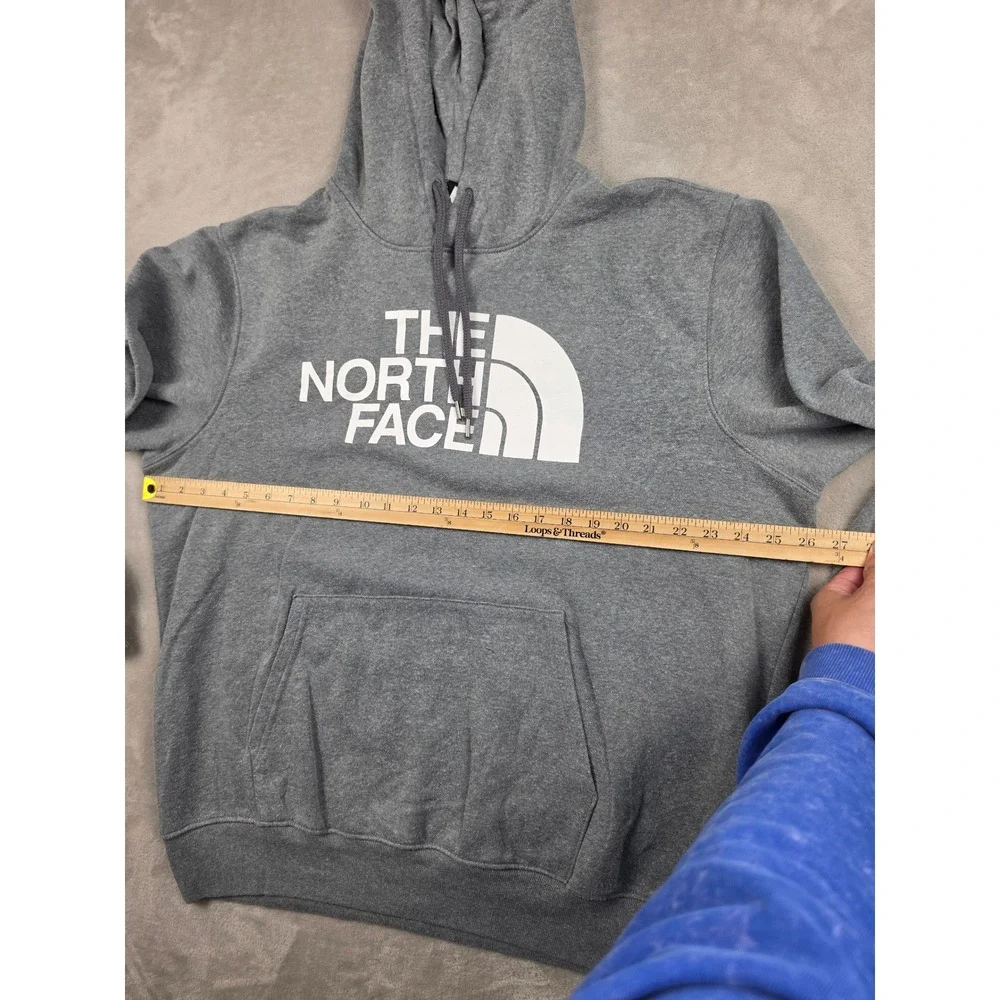 The North Face Hoodie Mens XL Gray Fleece Graphic Circular Design Sweatshirt
